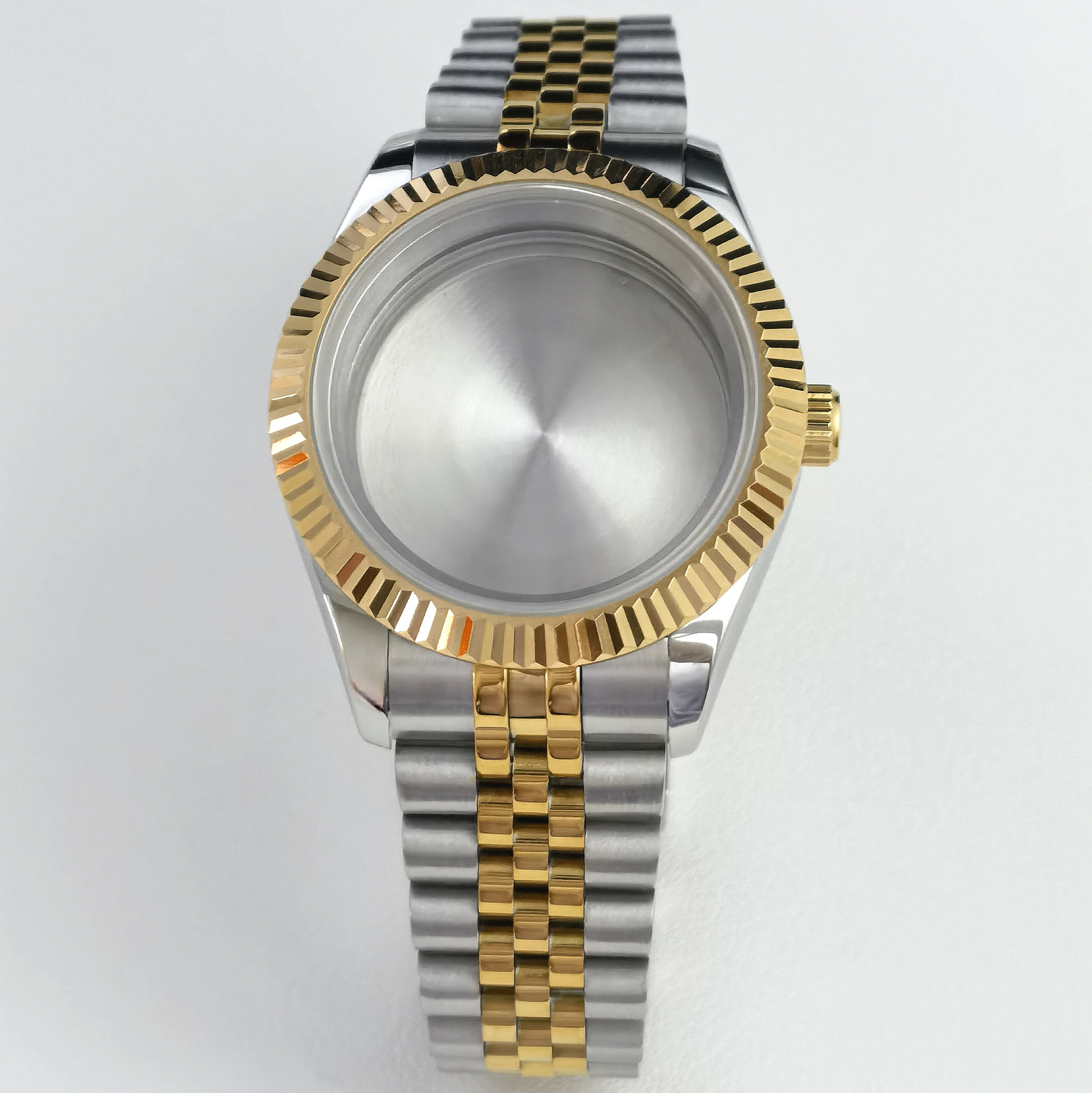 39 mm/36 mm poliertes Edelstahlgehäuse, geeignet für 28,5 mm Zifferblattzubehör, kompatibel mit 35 Automatikwerk