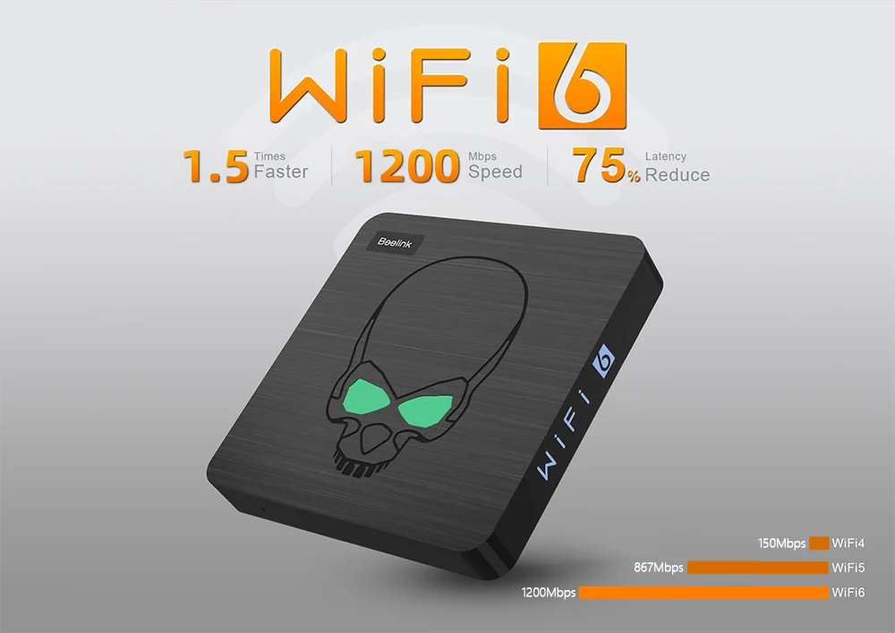 Beelink GT-King Pro WiFi 6 TVBOX Android9.0 Amlogic S922X-H Quad Core 4GB 64GB 4K 75fps Support BT5.0 1000M WLAN USB3.0 GT-King