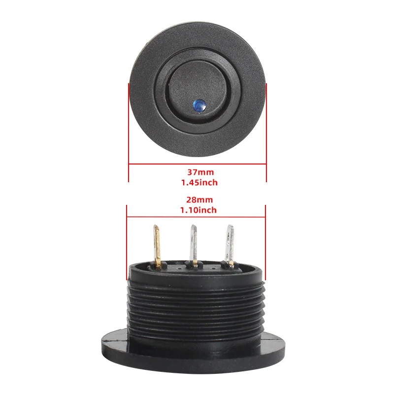 12 فولت/24 فولت RV البحرية التعميم الروك الذراع لوحة التبديل مع الأزرق صمام ثنائي باعث للضوء مؤشر لوحة التبديل للشاحنات