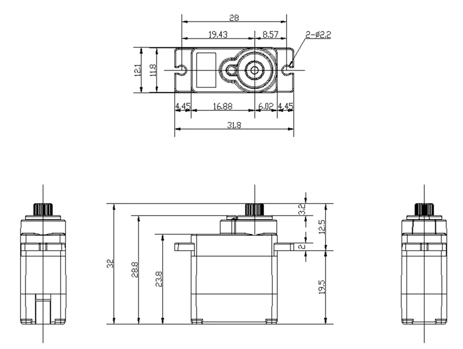 GOTECK D9025MG 9g Mini Servo Digital con bocina de Metal engranaje totalmente metálico para RC coche barco Robot de ala fija de juguete