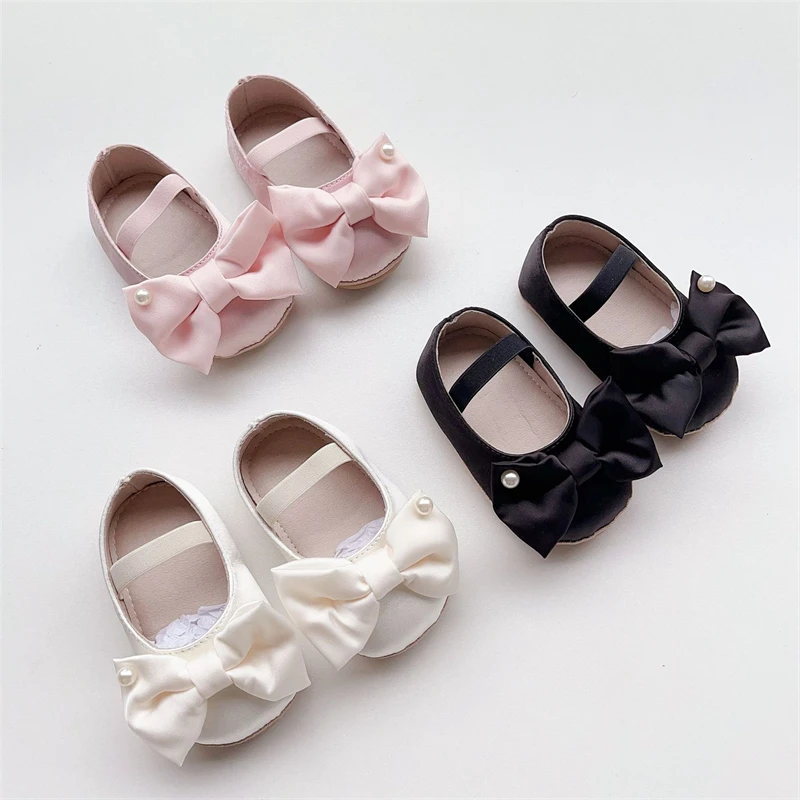 Spring Autumn Baby Girls Shoes Children Bow Birthday party Princess Shoes Soft Soled Non Slip Toddler Kids First Walking Shoes