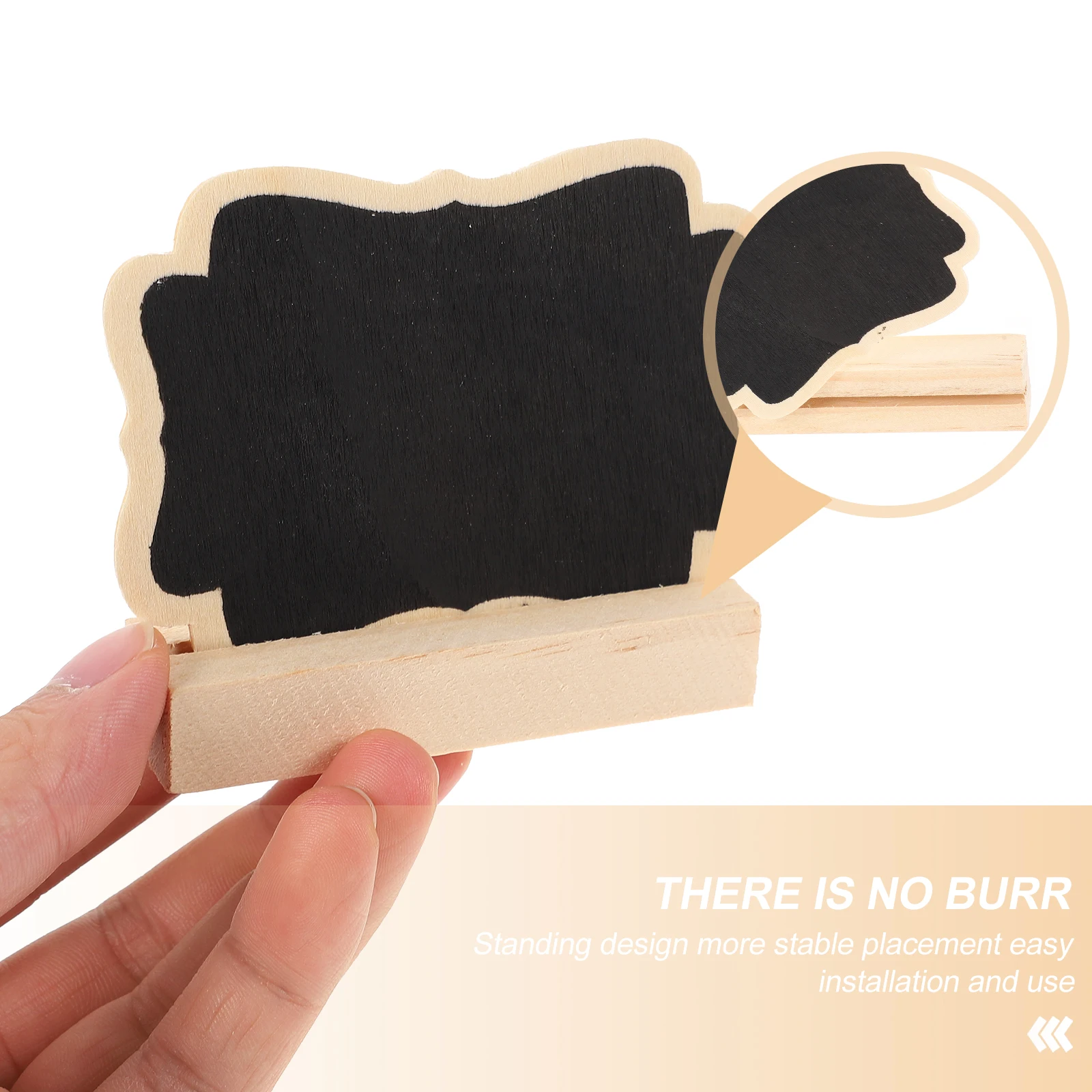 

10 set Wooden Mini Chalkboards Memo Tabletop Message Boards Reusable Light Weight Standing for Office