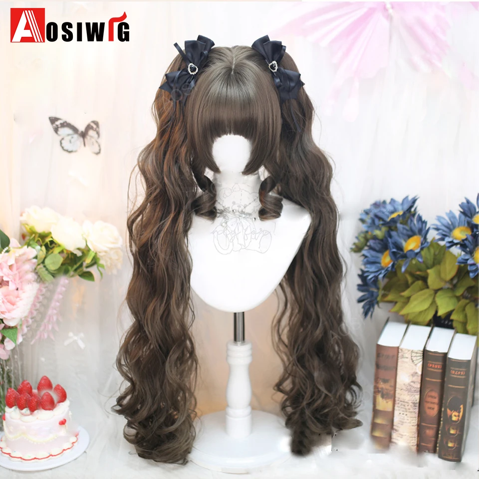 Children's Princess Wig, 2 x Long Princess Wigs, Girl's Costume Wigs, Braids Hair Extensions, Costume Accessories for Halloween, Carnival, Cosplay, Theme Parties (C