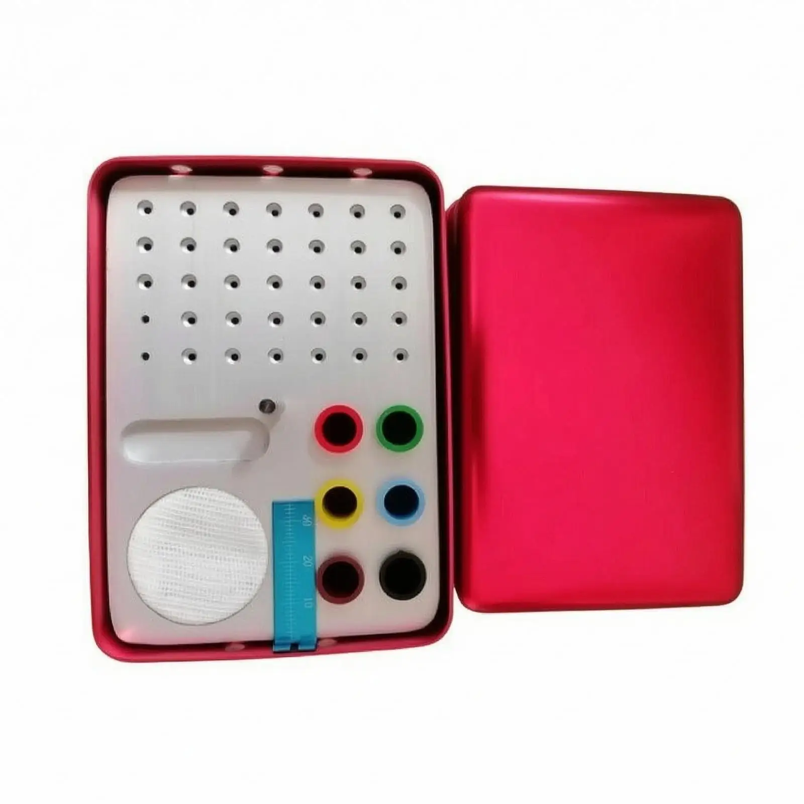 Dental Equipment Sterilization Case with Built in Scale and Side Slot for Rotary Instruments Compatible with Dental Clinic Tools