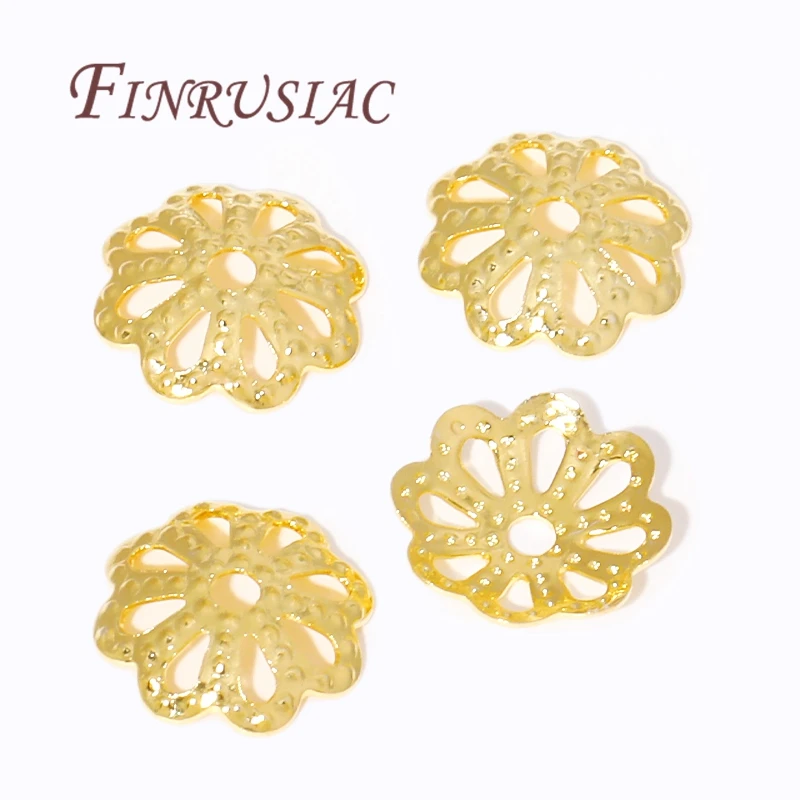 5mm 6mm 8mm Perlenkappen für Schmuckherstellung 18K vergoldetes Messing Blumenperlenkappen für DIY Armbänder Zubehör Erkenntnisse – Detail 10