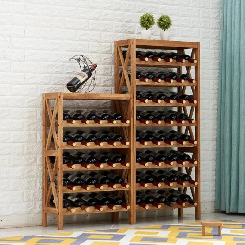 Modern Wooden Wine Rack Cabinet Display Shelf Bar Globe for Home Bar Furniture Oak Wood 25-40 Bottles Wine Rack Holders Storage