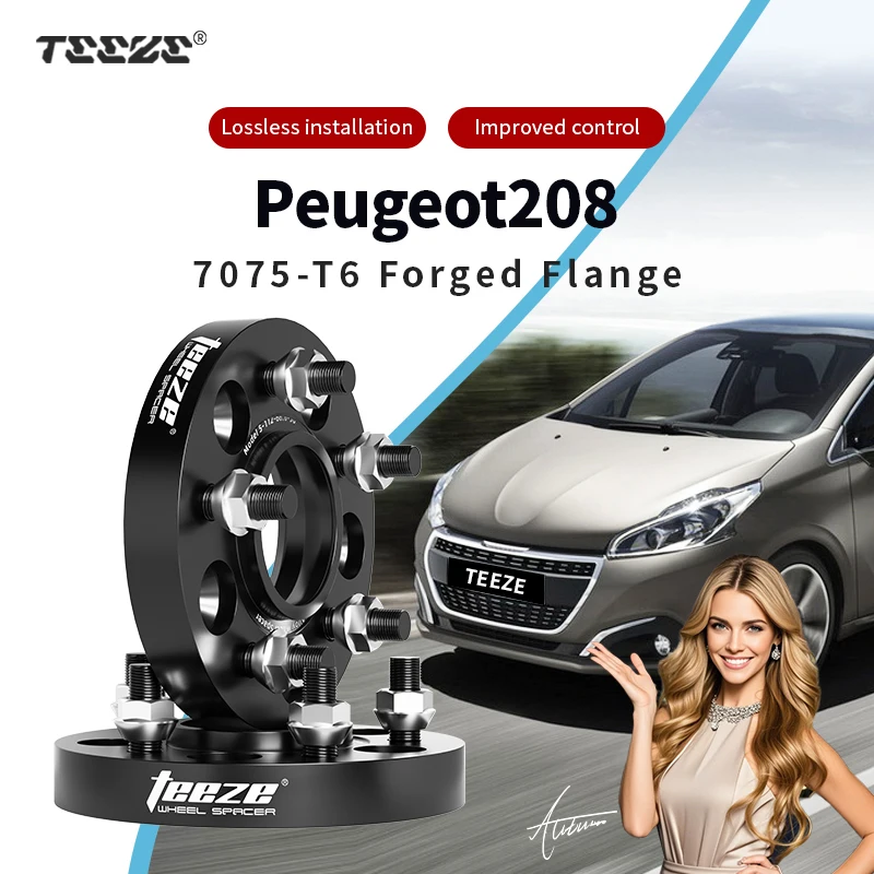 

Teeze 2/4pcs 4x108 CB 65.1 M12x1.25 Hub Centric Black Forged wheel spacer For Peugeot 208 Flange Plate 15/20/25/30mm