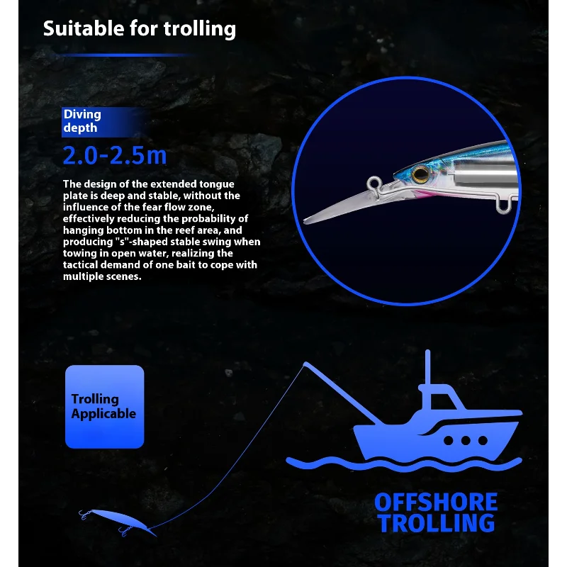 EWE 14 سنتيمتر 31 جرام وحشية الروح بعيدا يلقي المياه العائمة مينو الصيد البحري التصيد لويا البحر باس الحصان القرش الطعم الكبير