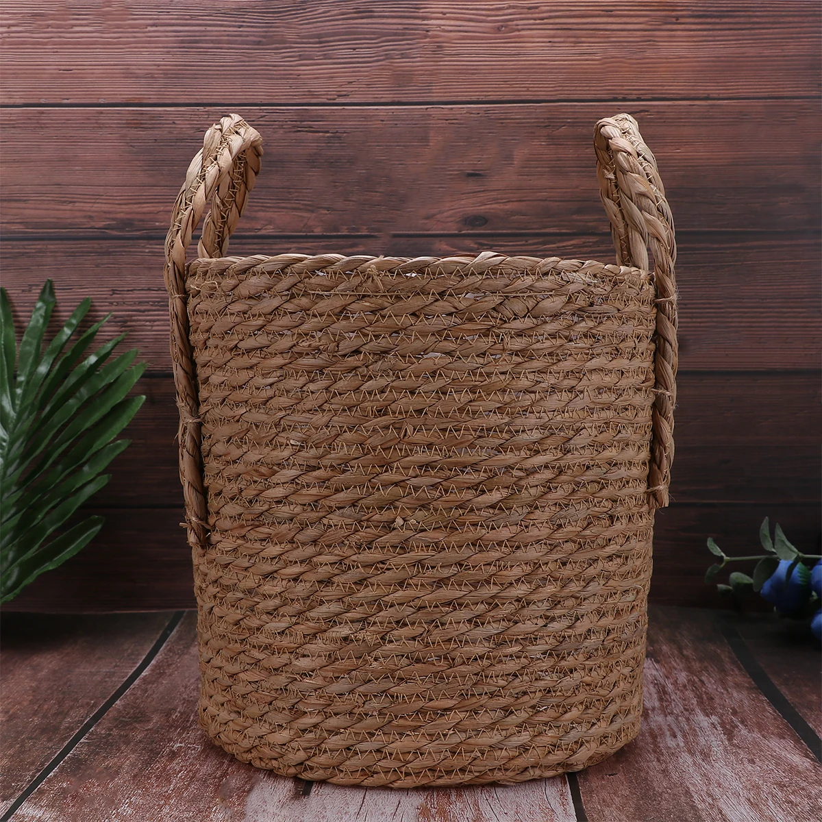 

Straw Basket for Potted Plants Storage Linen Flowerpot Plant Basket Woven Box Brown Eco Friendly Durability Desktop Office