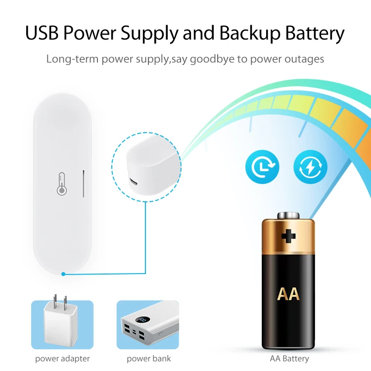 Tuya Zigbee Sensor Suhu dan Kelembapan Cerdas USB Mikro/Keamanan Rumah Bertenaga Baterai Bekerja dengan Homekit Alexa Google Home