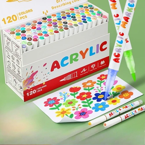 Rotulador de pintura acrílica líquida directa, 12/24/36/48 colores, juego de bolígrafos con punta de pincel suave, dibujo profesional para creación artística DIY