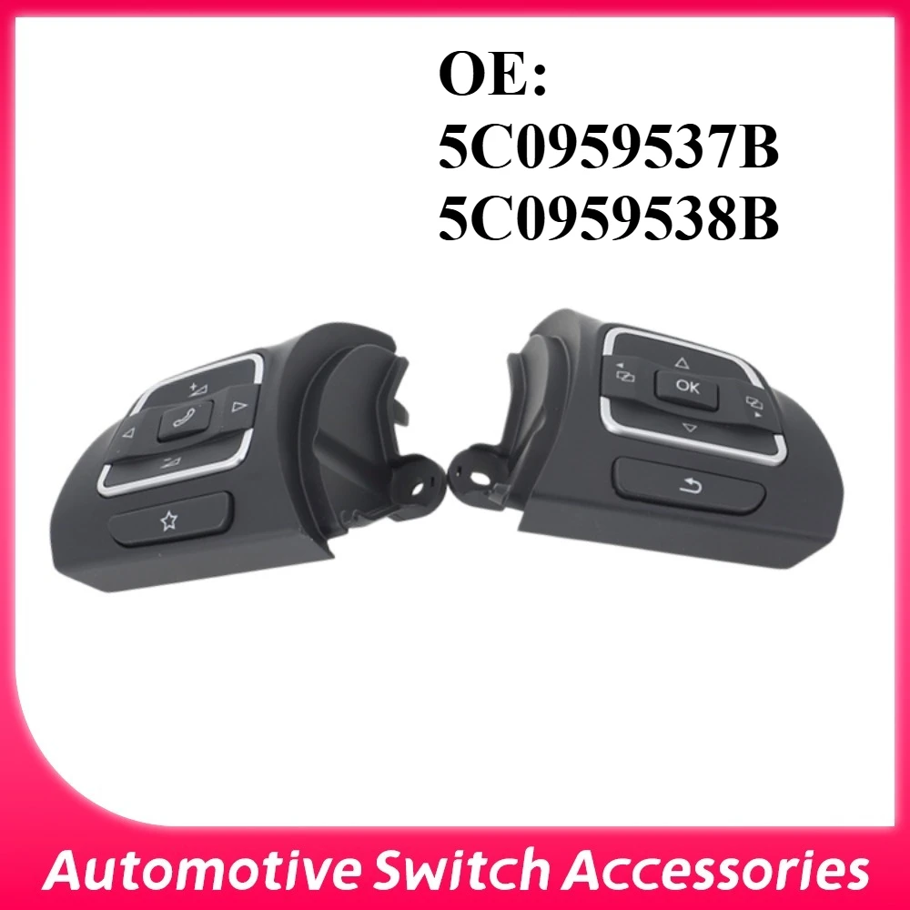 For Volkswagen Golf MK6 Tiguan Jetta Car Steering Wheel and Multimedia Button Multifunction Switch 5C0959537B 5C0959538B