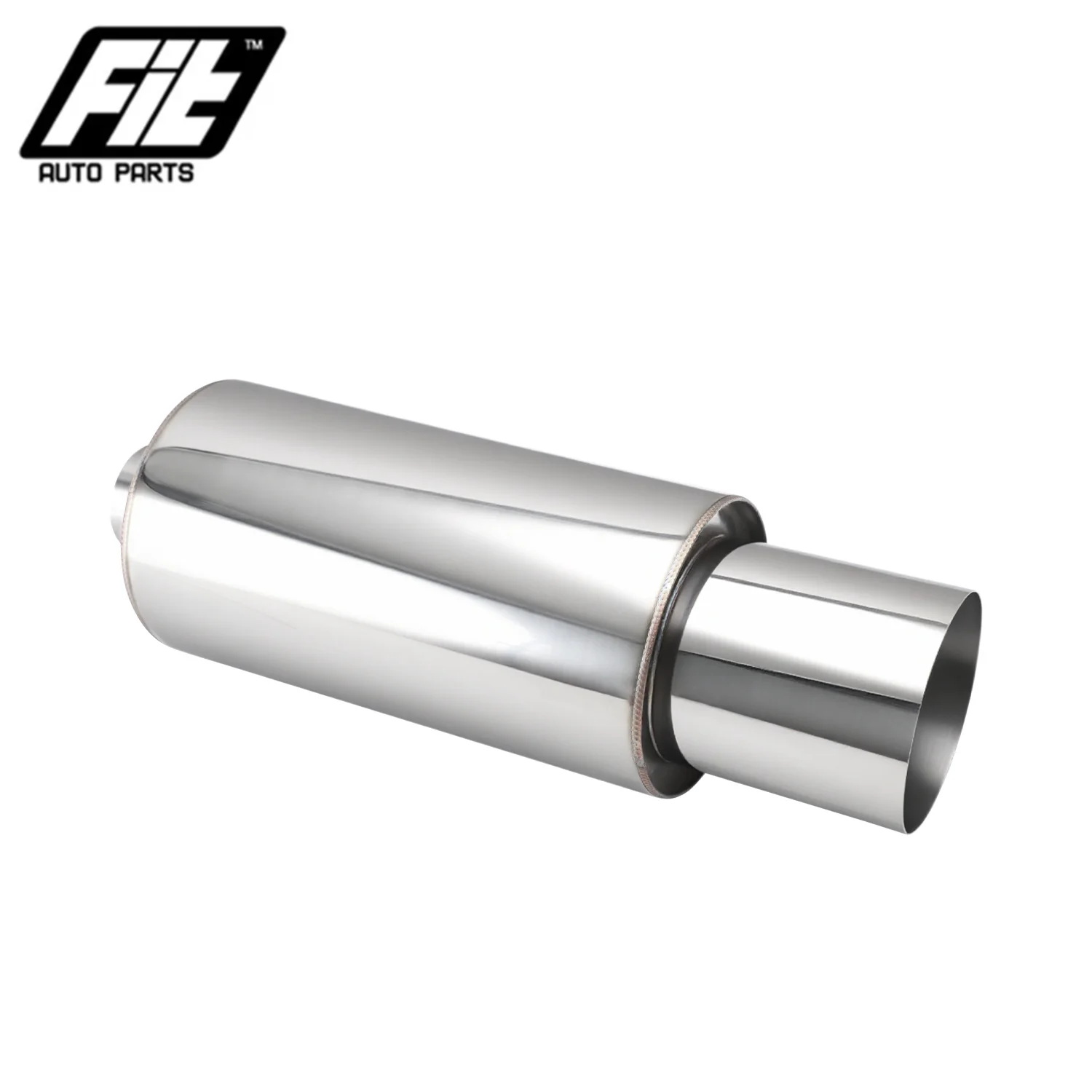 Stainless Steel Rear Muffler On The Car High Flow Racing Muffler Noisy Sound Exhaust Pipe