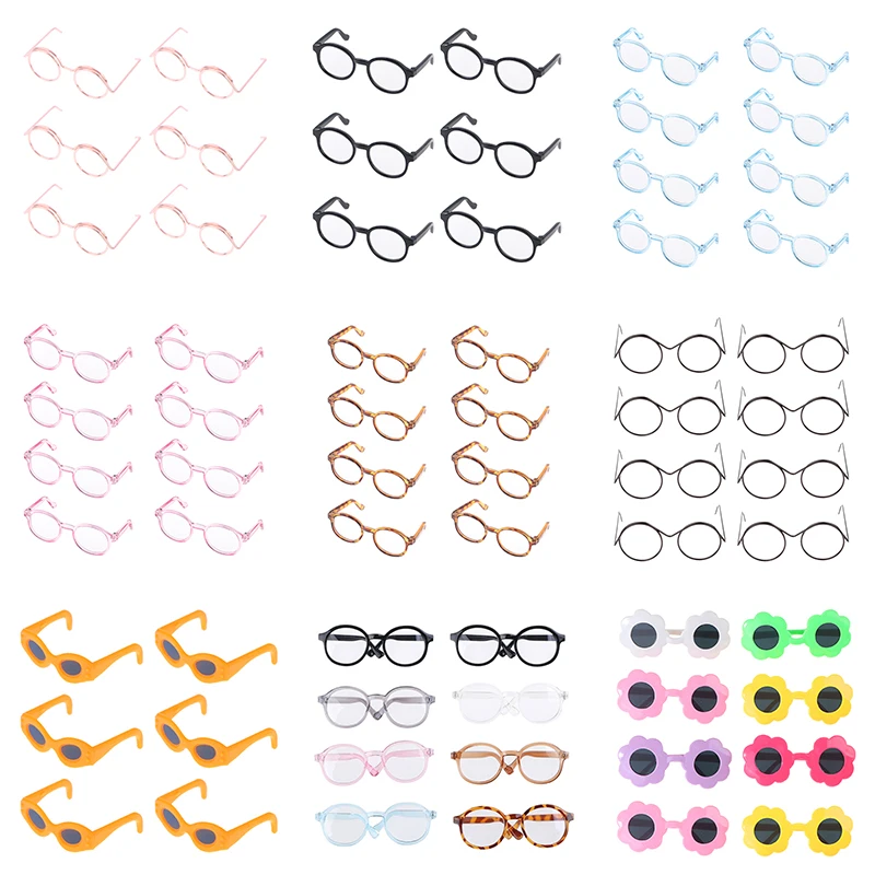 Domek dla lalek miniaturowe nowe plastikowe przezroczyste okulary dla 1/6 akcesoria dla lalek Mini okulary okulary przeciwsłoneczne dla lalek