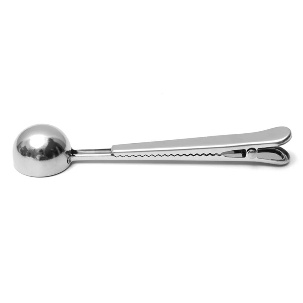 

Coffee Measuring Spoon Milk Powder Tablespoon Seal Bag Clip Measure Stainless Steel Tea Scoop with