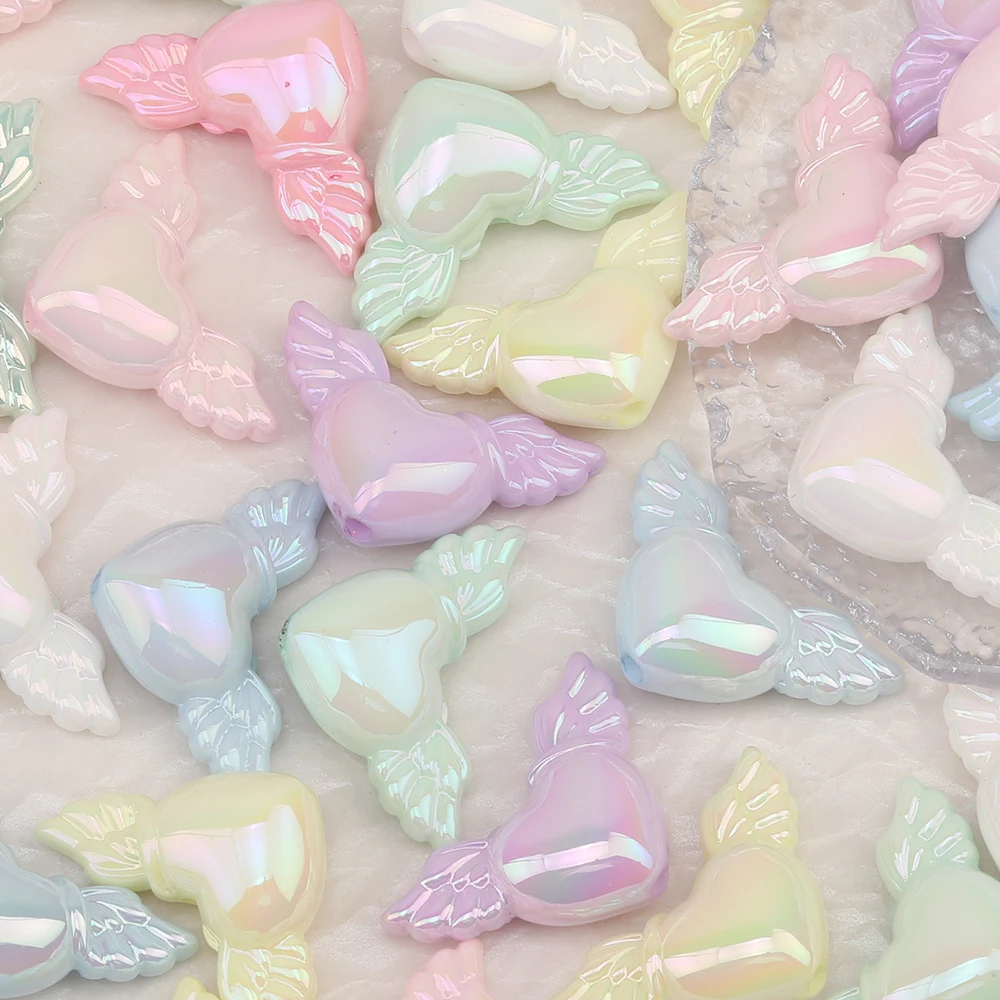 

Cordial Design 100Pcs 21*35MM DIY Beads Making/Aurora Effect/Angel Shape/Acrylic Beads/Hand Made/Jewelry Findings & Components