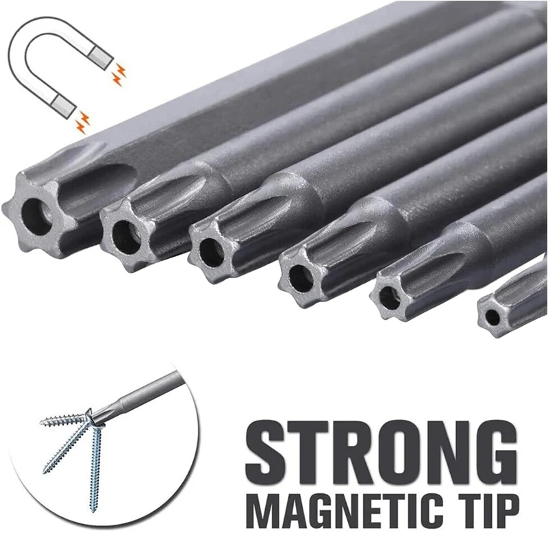 10PCS Magnetic Screwdriver Bits 1/4' Hex Driver Tamper Proof Security Torx Screw Driver High Quality Power Tool Accessories