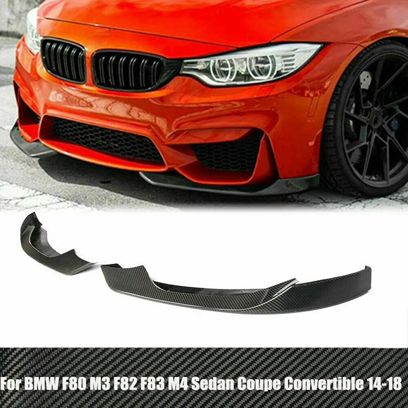 

Carbon Fiber Car Front Bumper Lip Spoiler Splitters For-BMW F80 M3 F82 F83 M4 Sedan Coupe Convertible 2014 - 2018