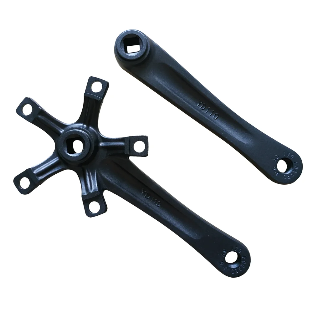 110BCD Aluminum Alloy Square Hole Bicycle Crank, Folding Bike Crankset, BMX Parts, Length 165mm, 170mm