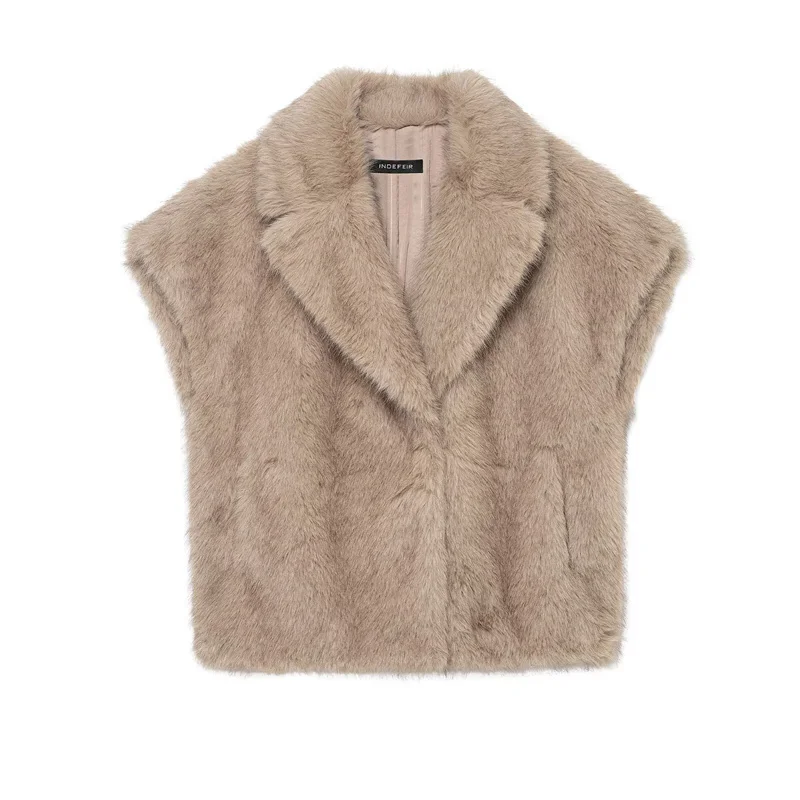 2025 Autumn/Winter New Fashion Luxurious Elegant Faux Fur Plush Vest