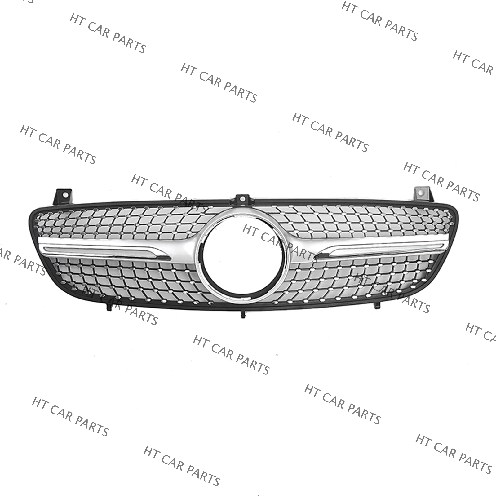 1 x Silver Diamond Style Front Bumper Grille Cover For Mercedes-Benz W639 Viano/Vito 2006-2010 ( After June 2006 )