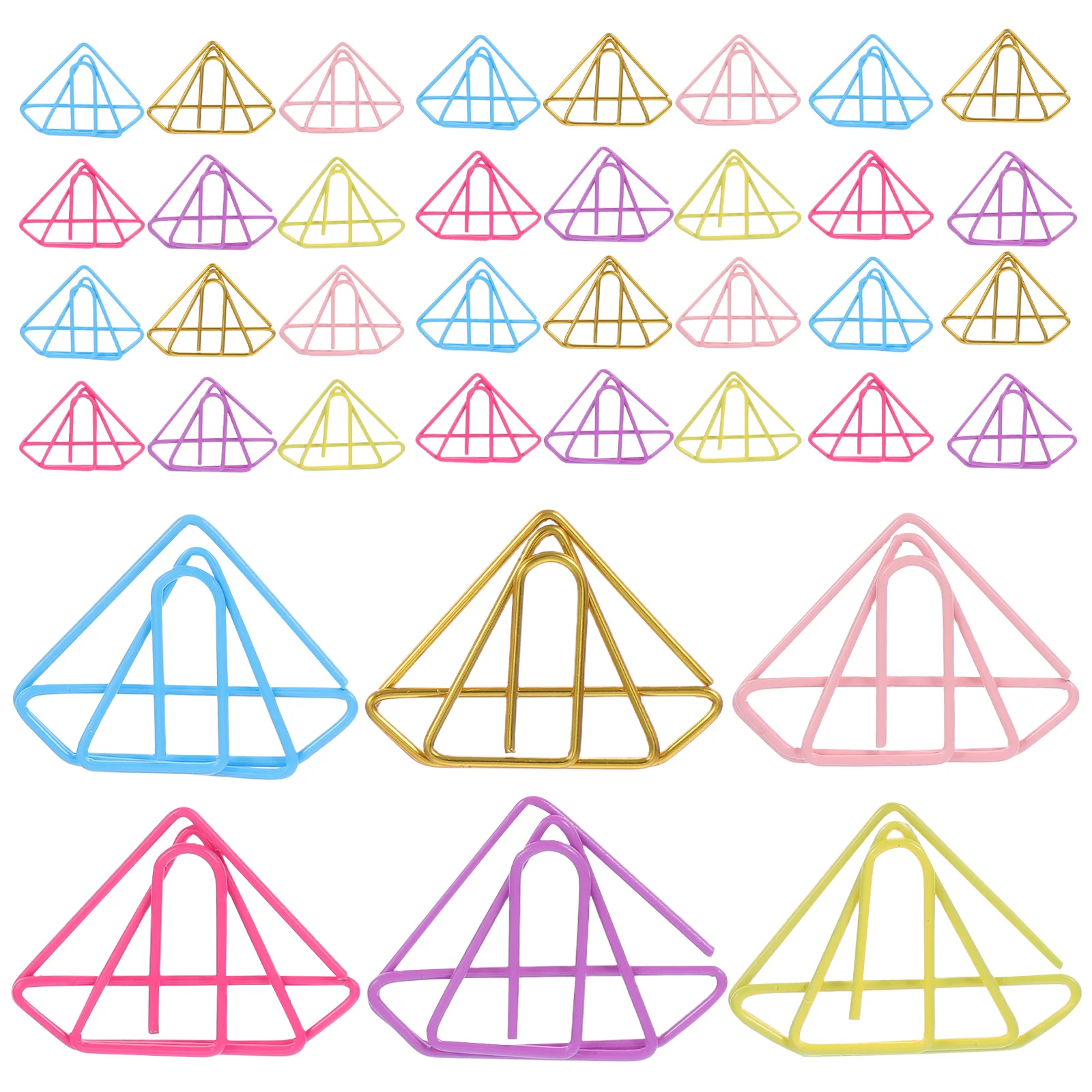 

60pcs Paper Clips Bookmarks: Diamond Shaped Colored Metal Clips For Office School Stationery Document Sorting File Management