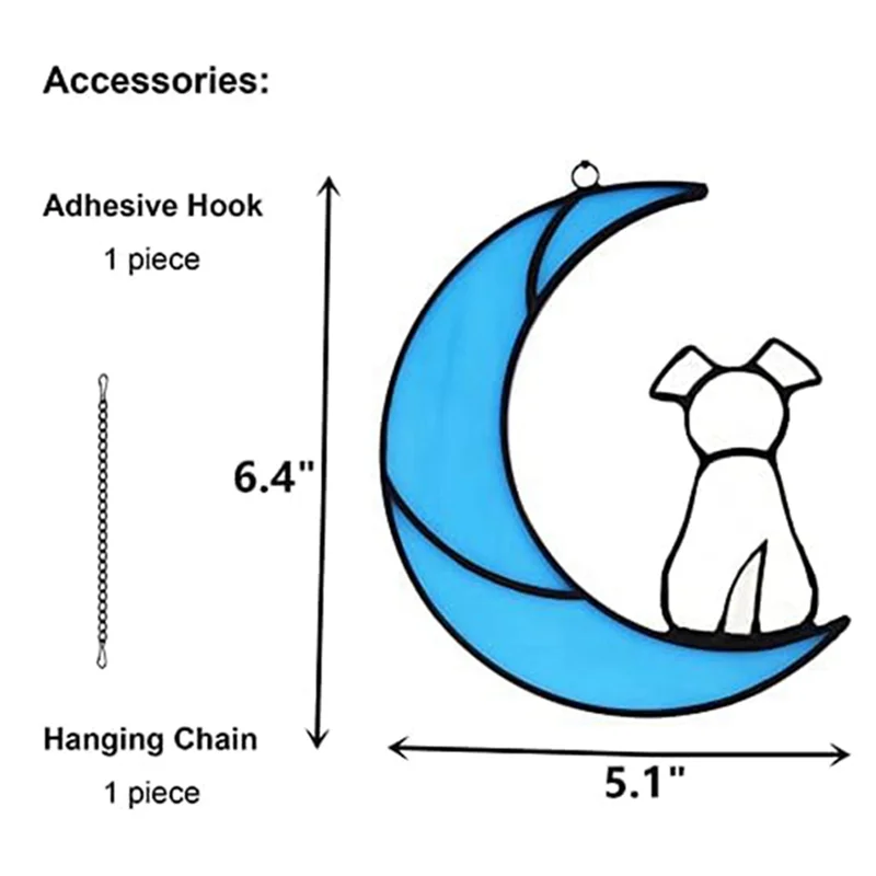 Vitrage chien de compagnie cadeaux commémoratifs pour les amoureux des chiens, tentures de fenêtre ornement Suncatcher, perte de chien sympathie cadeau C facile à utiliser