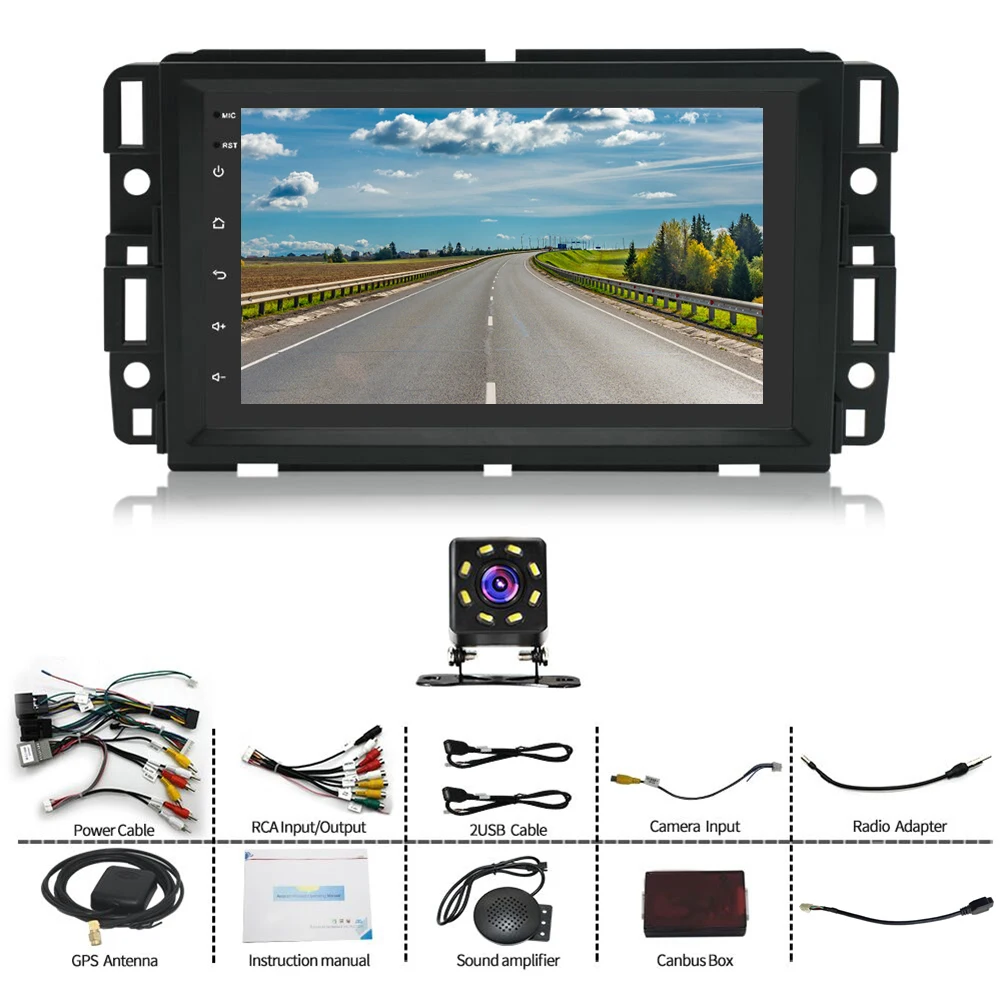 Compatível para Chevrolet GMC Android 13 Navegação no carro CarPlay integrado de 7 polegadas + Android Auto / 2 + 32G