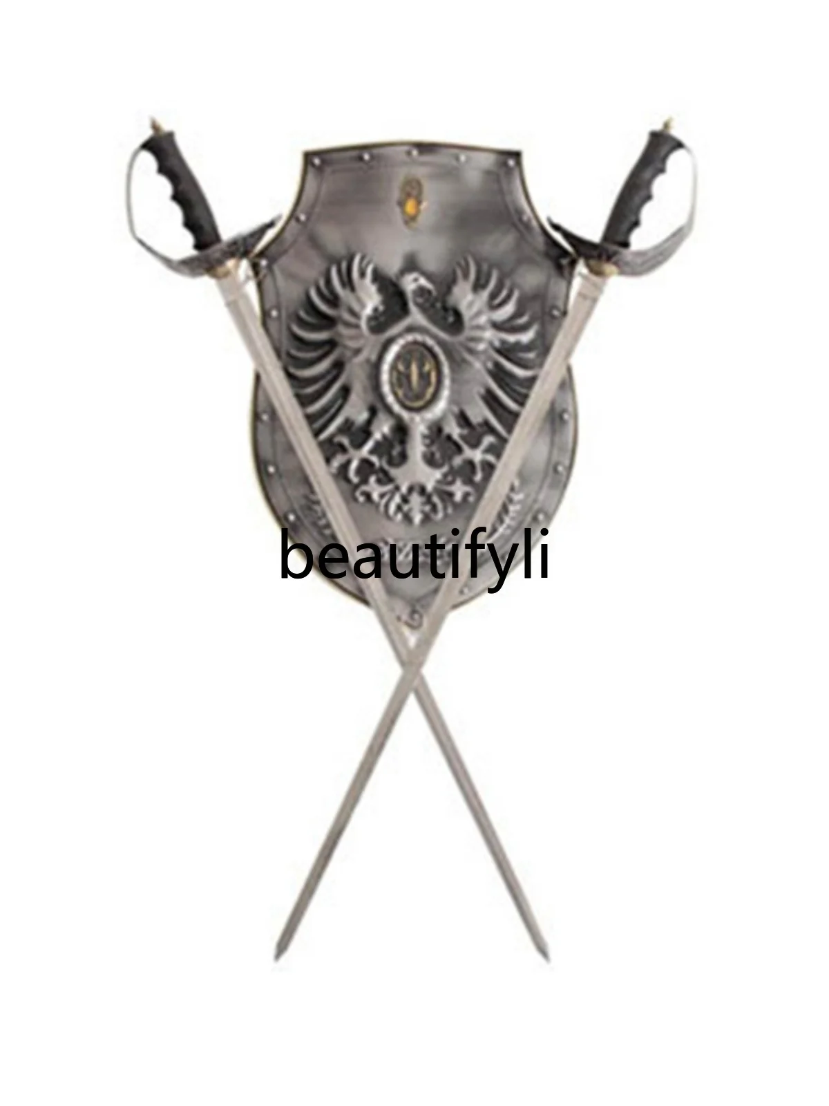 European Roman shield and sword combination Mediterranean wall decoration wrought iron wall hanging