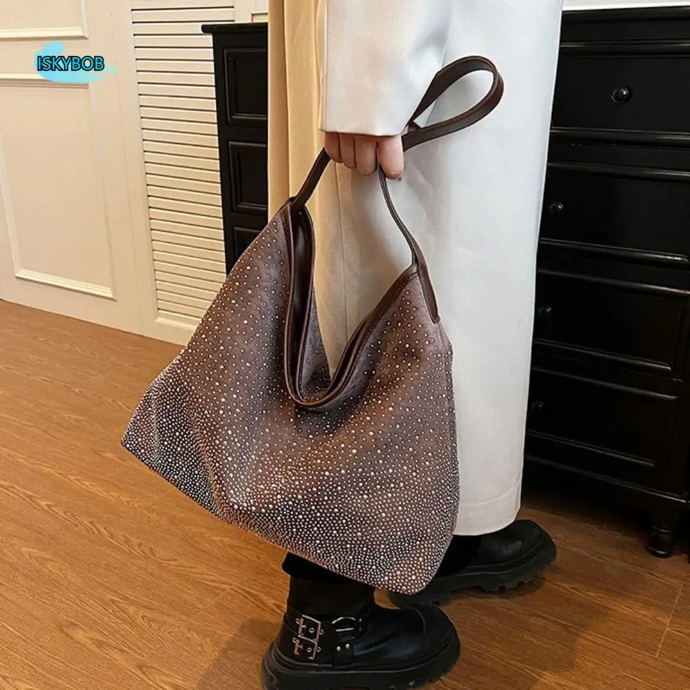 

Elegant Rhinestone Shiny Shoulder Bag Sparkly Luxury Ladies Diamond Tote Bag Crystal Large Capacity Evening Bag Ladies