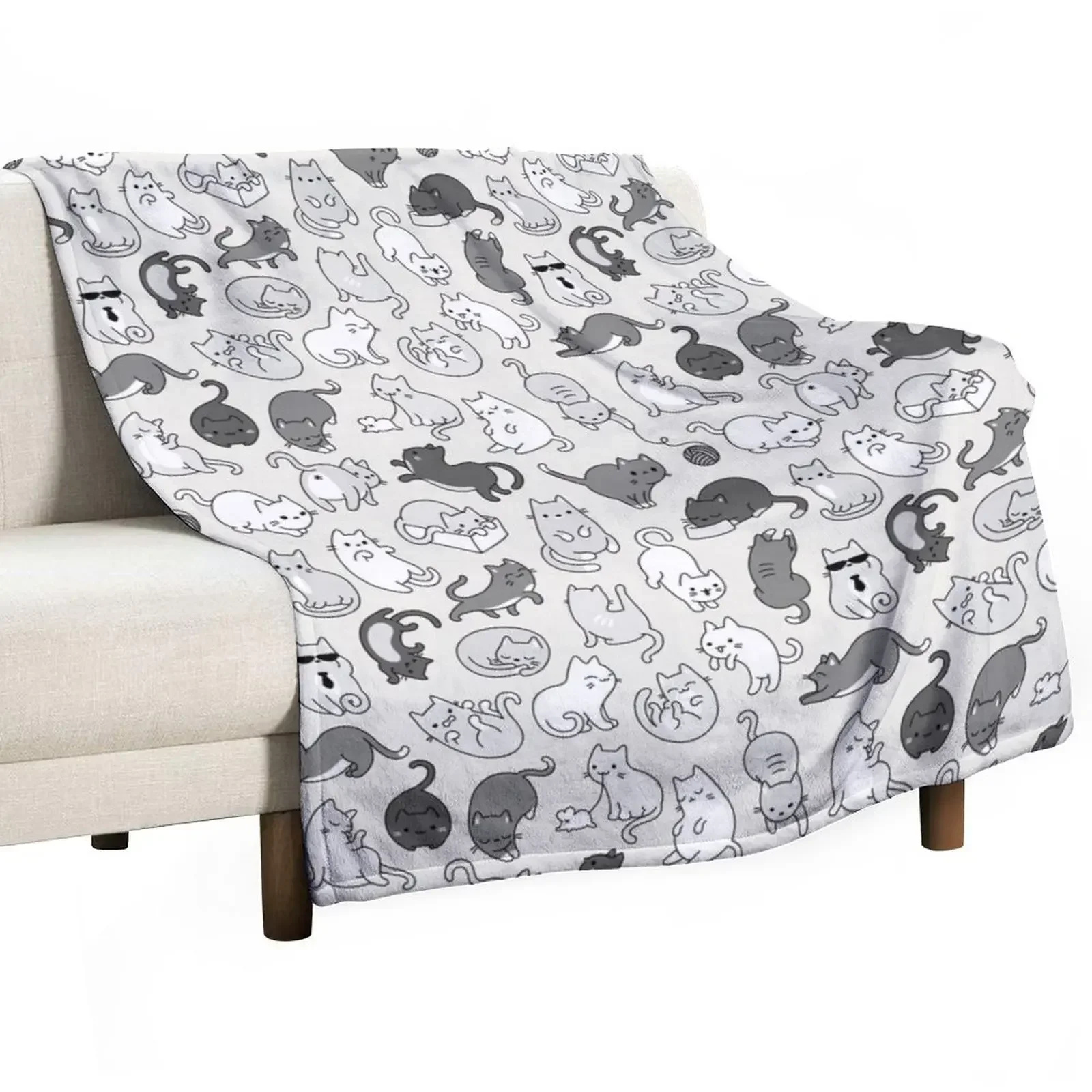 

Милые коты рисунок иллюстрация плед одеяло теплые пользовательские роскошные одеяла