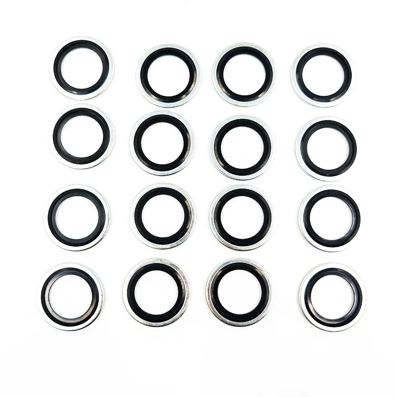 20 قطعة الزنك مطلي المستعبدين ختم غسالة المعادن المطاط قابس التصريف طوقا مجتمعة غسالة حلقة لإحكام الإغلاق M6 M8 M10 M12 M14 M16 M18 M20 #3