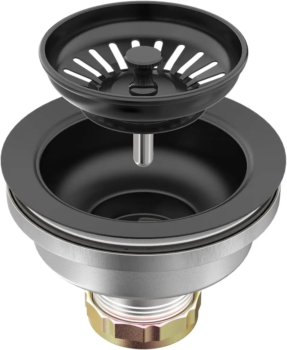 

Sink Drain Assembly, Kitchen Sink Drain Strainer Kit with Removable Strainer Basket Stopper, Universal fit USA Home/Comm