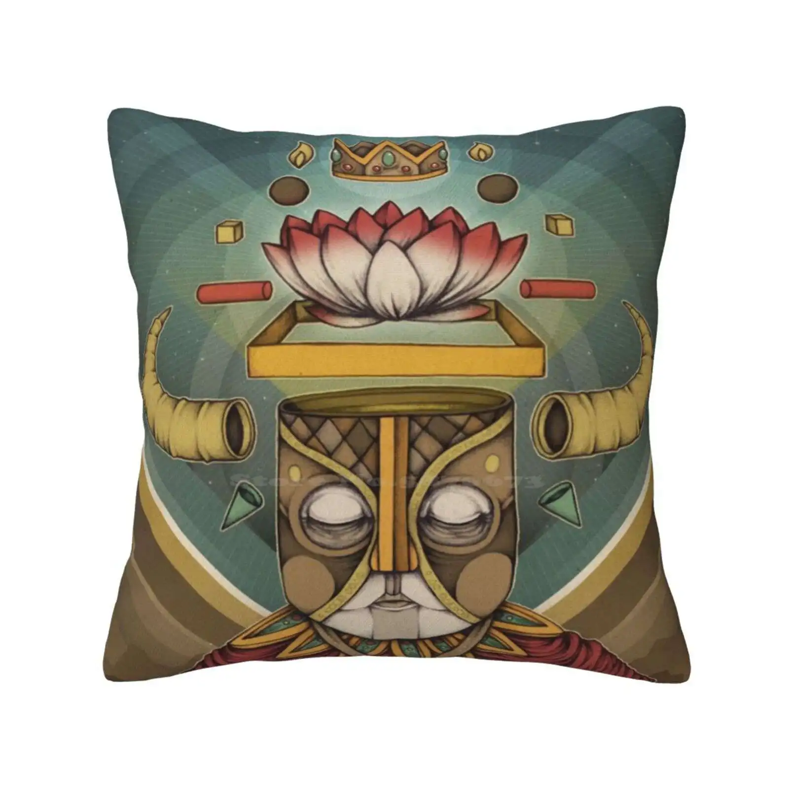 Hell Lotus Funny Cute Decor Square Pillowcase Hell Lotus Occult Worship Gods Pop Surrealism Float Graphic Moleskin Pencil