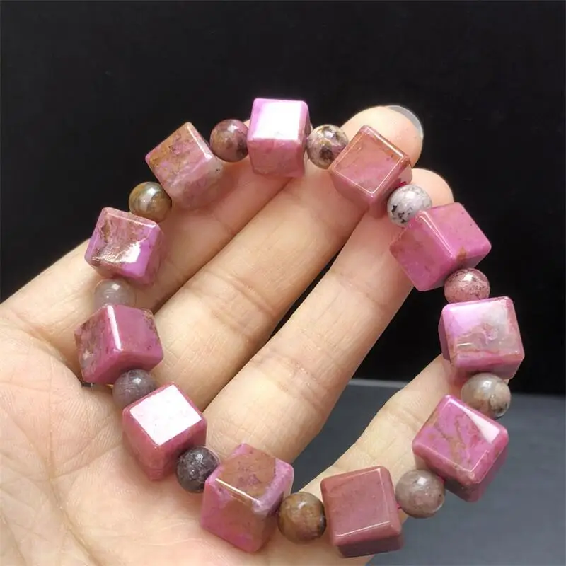 11MM Natural Calcite Cube Bead Bracelet Healing Reiki Crystal Man Woman Fengshui Jewelry Birthday Gift 1pcs