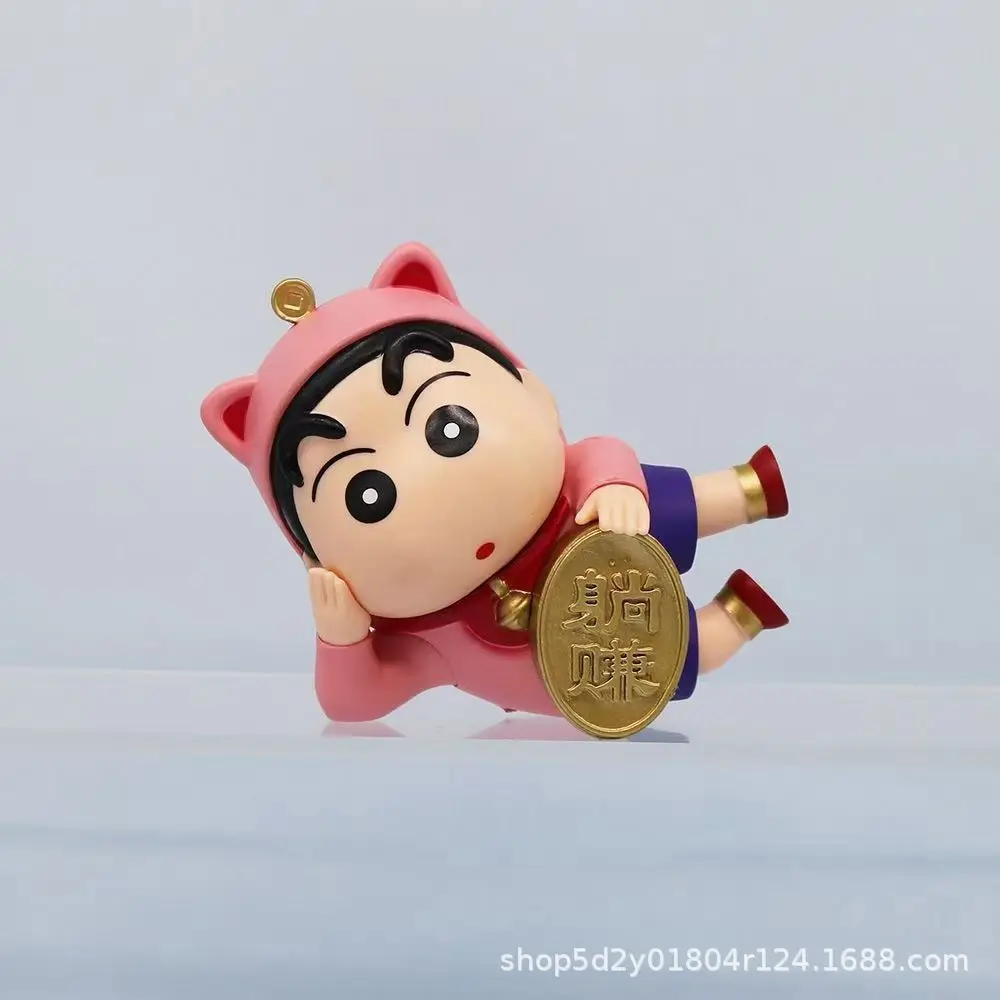 新 5 ピース/セットアニメ Q バージョンクレヨンしんちゃん横たわる姿勢アクションフィギュア PVC モデルおもちゃ人形車の装飾品コレクションギフト