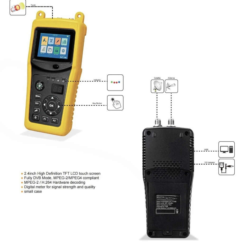 HD Star Searching Instrument St5030 HD H.264 DVBS2/Isbbc Signal Finder