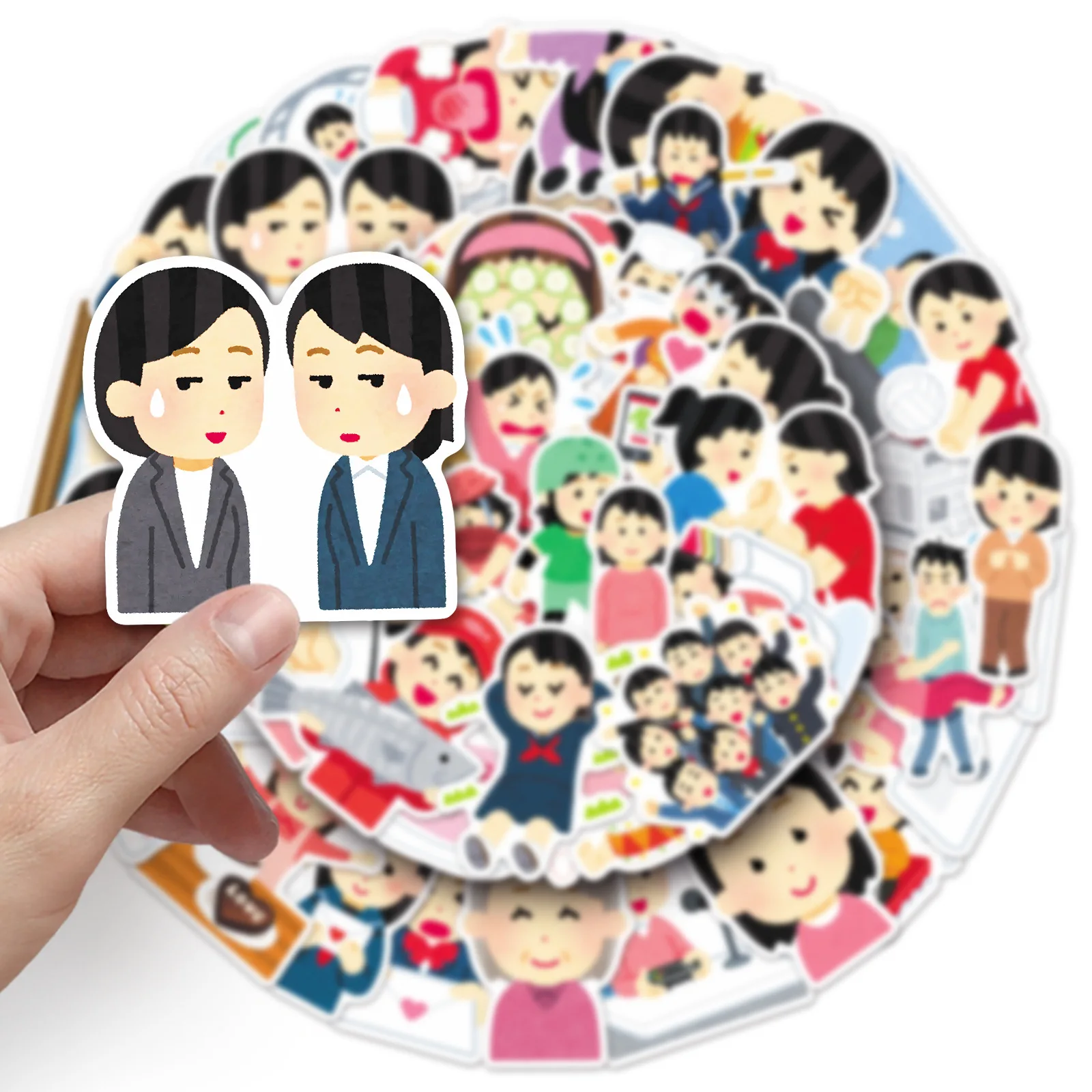 50 autocollants japonais à l'effigie de petits personnages de dessins animés, pour décorer téléphones, tablettes, carnets, casques, skateboards, autocollants écologiques