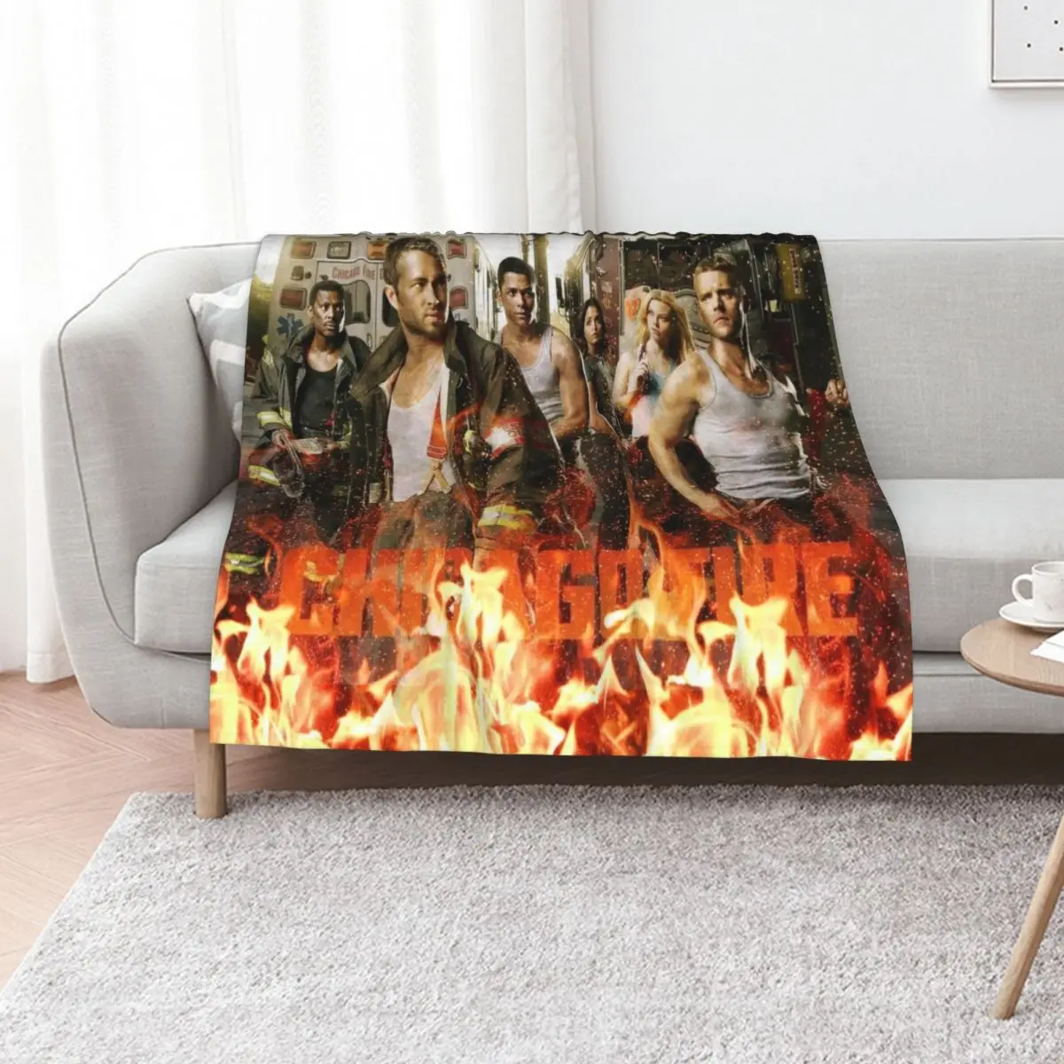 Chicago Fire Throw Blanket Warm Comfortable Blanket for Office Napping