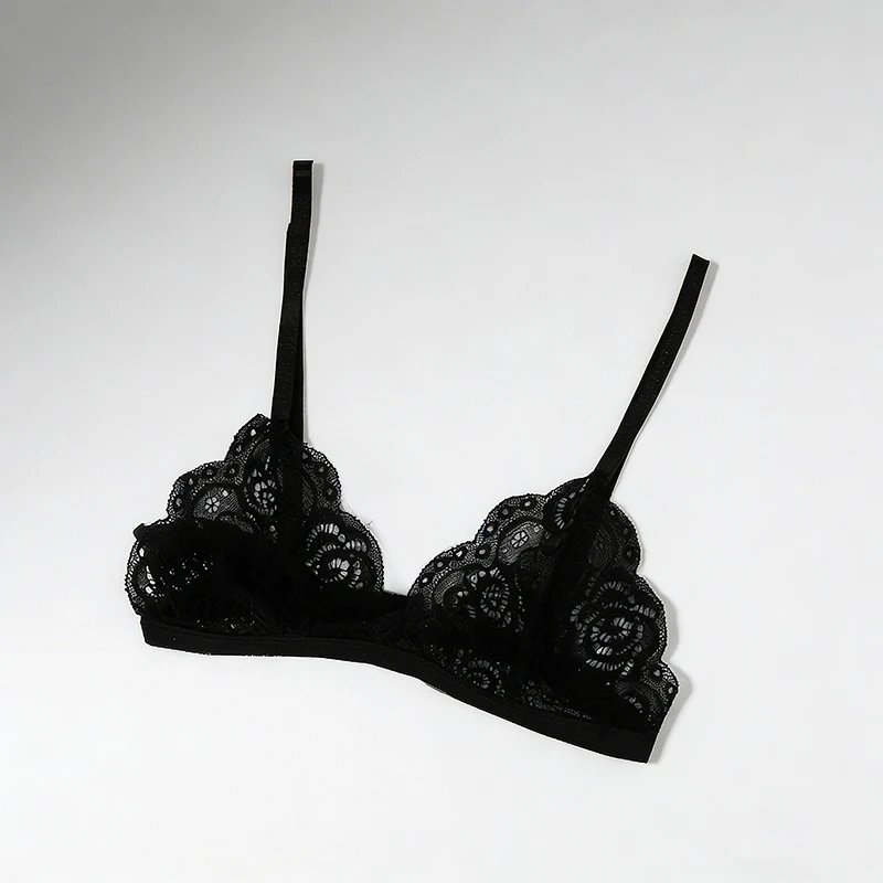 Reggiseno sottile da donna senza imbottitura sul petto Moda sexy Lingerie di pizzo Ritaglio con fibbia posteriore Top a tubo Intimo da donna Abiti estivi