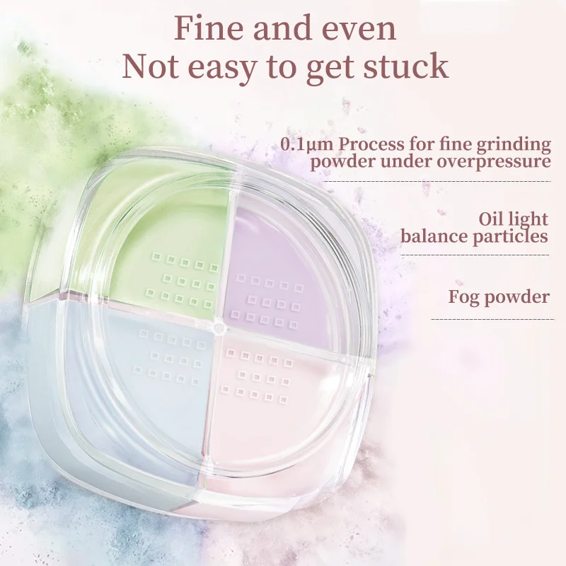 NOVO Soft Focus Illusion Color Four Color Setting Powder Soft Focus Grinding Matte Oil Control Create Clear Naked Makeup