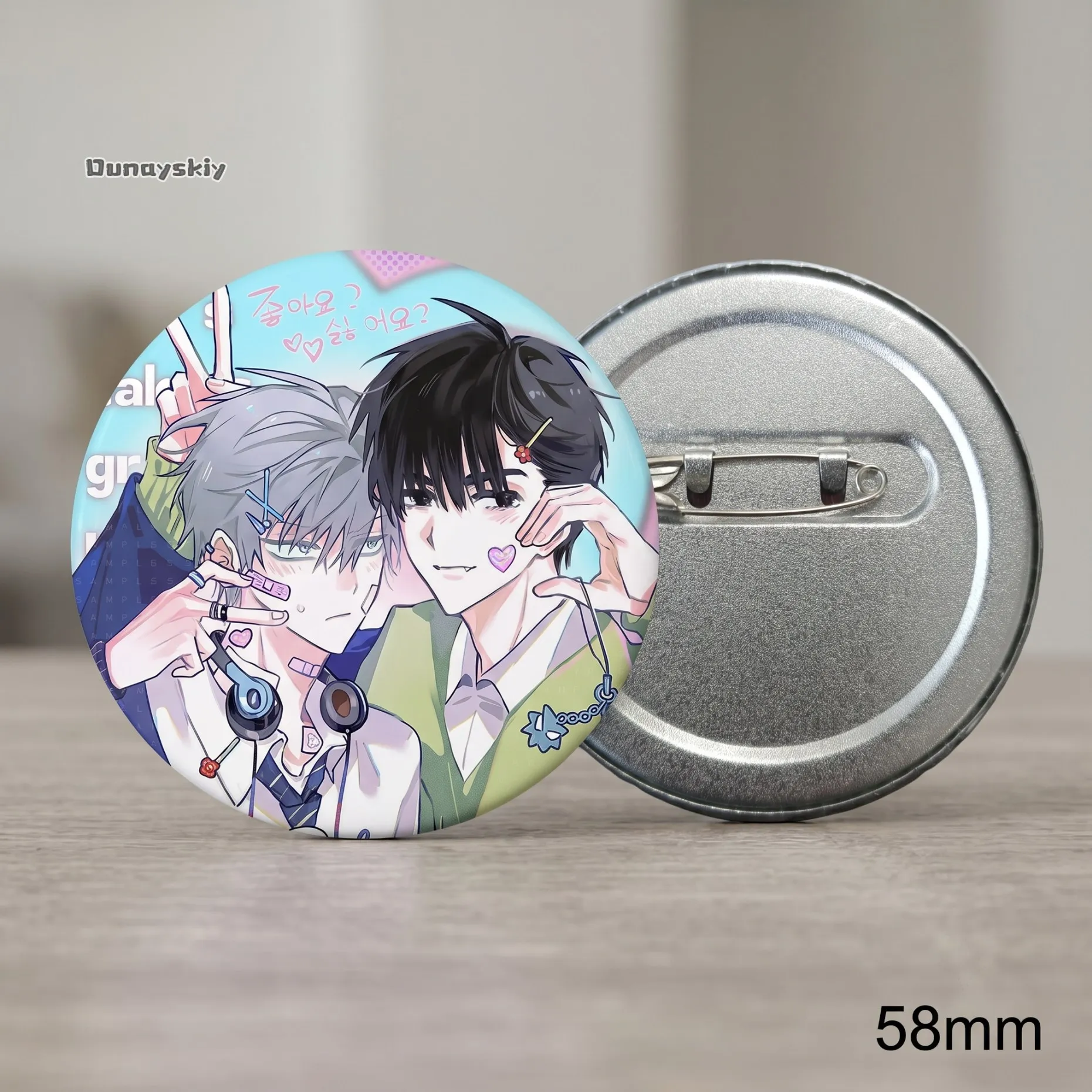KS*27 Ivan Till Button Pin Badge Anime Brooch Collectible ALNST AS Ivantill Double Character Illustration Metal Badge Badge