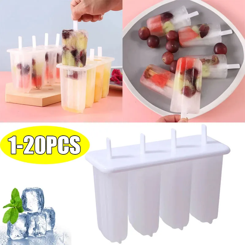 

Детское мороженое с 4 отделениями, форма для мороженого с крышкой, без BPA, DIY мороженое, домашний ящик для льда, летние домашние кухонные гаджеты