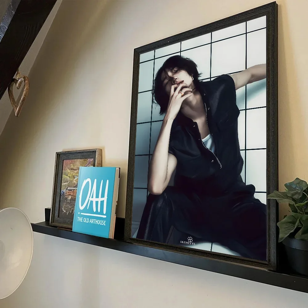 1 قطعة Hyunjin ملصق فني ذاتي اللصق مقاوم للماء ورقة ملصق مقهى بار غرفة جدار ديكور