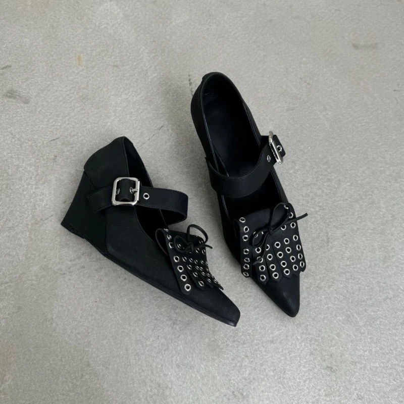 

Wobbly Heel High-heel Pointed-toe Buckle Low-cut Fashionable Versatile Comfortable Anti-slip Breathable Women's Single Shoe