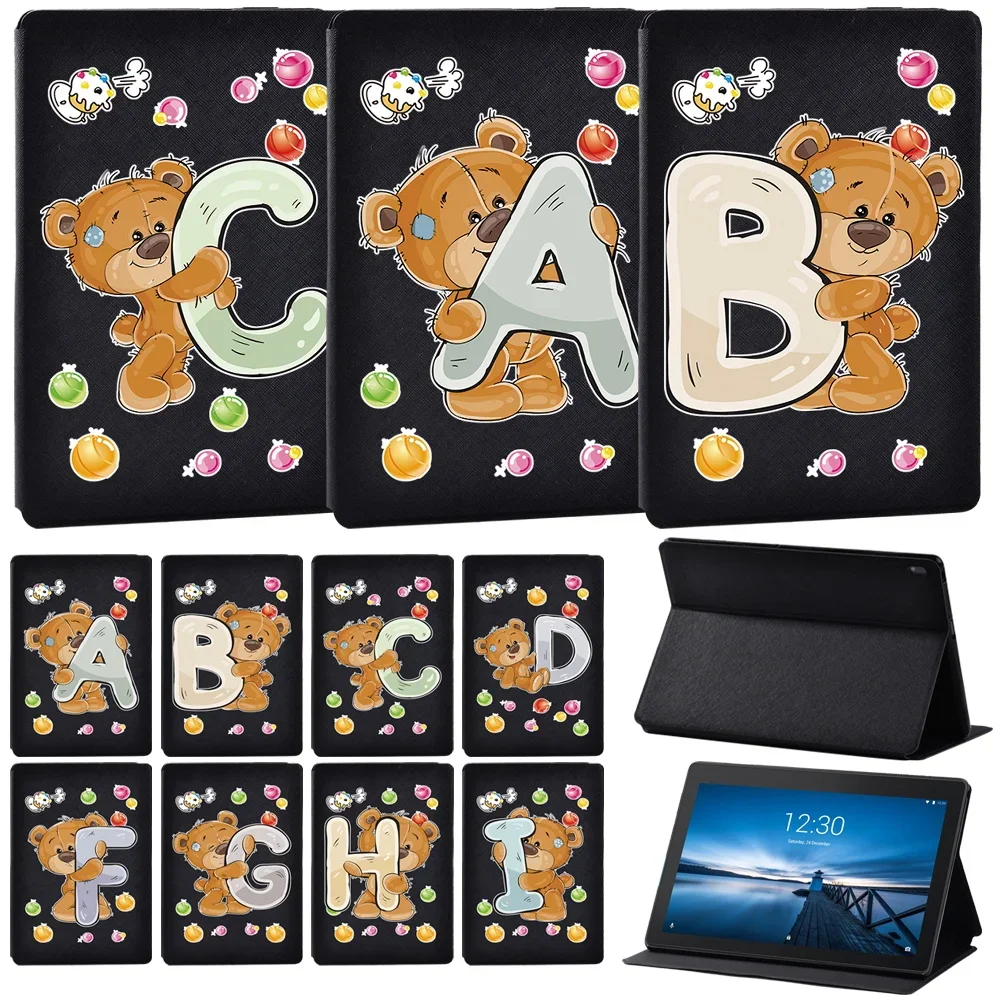 

PU Leather Tablet Cover Stand Case For Lenovo Tab E10 10.1 Inch/Lenovo Tab M10 10.1 Inch Bear letter Series Pattern