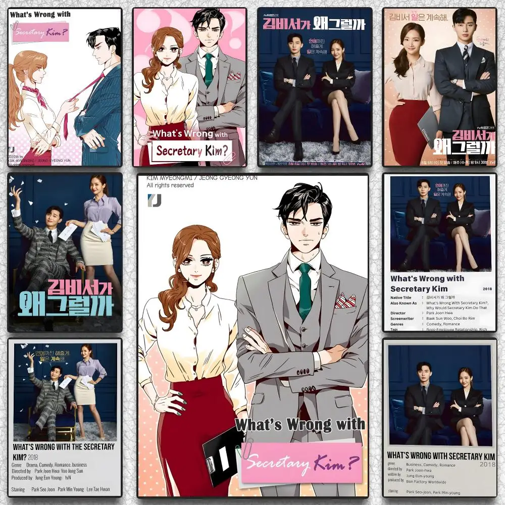 Póster del programa de TV "¿Qué le pasa a la secretaria Kim?", impresión adhesiva para pared, decoración estética impermeable para el hogar, la sala de estar y la habitación.