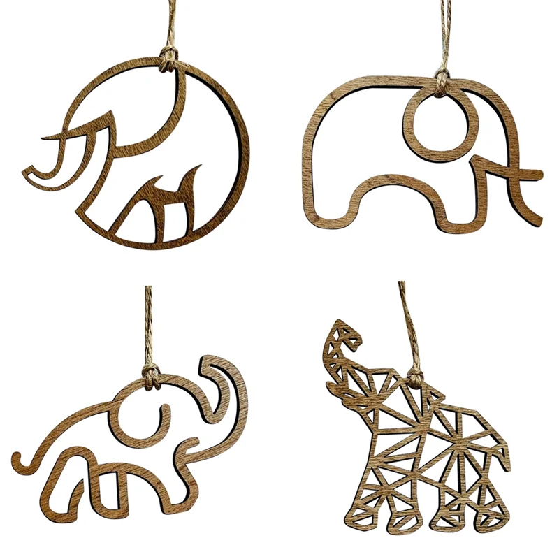 Big Deal Elephant Postcard Pendant Home Decoration Wooden Pendant Elephant Friendship Pendant