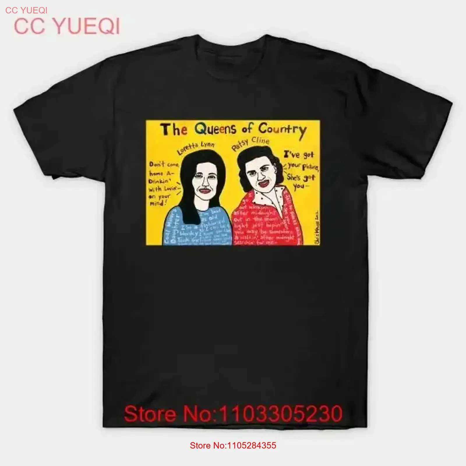 the Queen of Country Music Loretta Lynn Patsy Cline T Shirt Singin' Again vintage Washed Stretched homme Casual vintage Washed