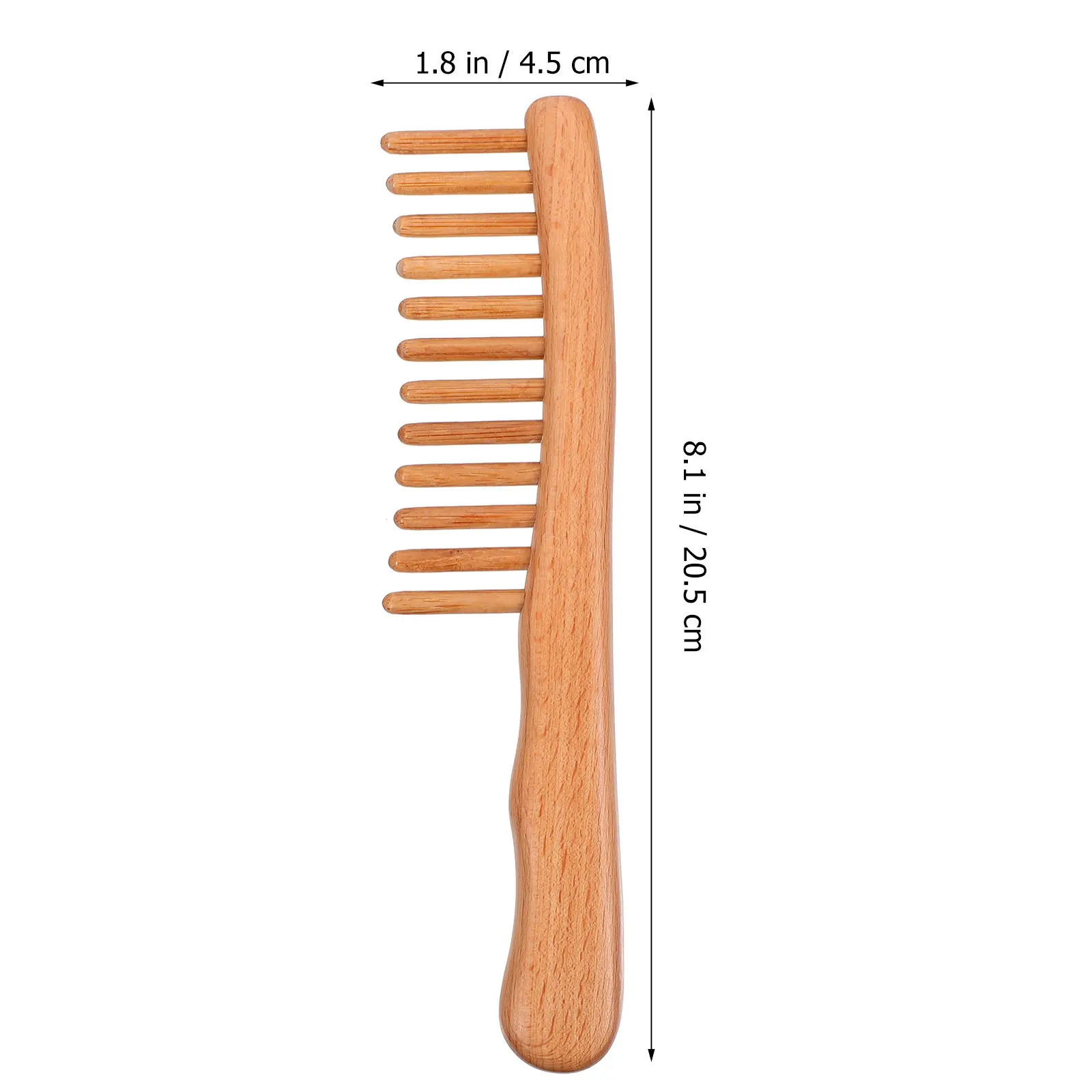 1Pcs Polished Natural Wood Massage Comb Ergonomic Grip Single Row Teeth for Comfortable Combing Hair Care Scalp Massage Styling - view 2